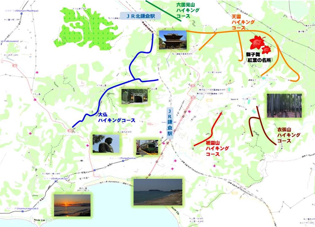 鎌倉ハイキングコースマップ