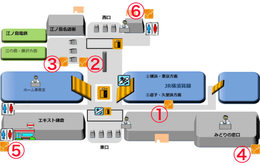 鎌倉駅コインロッカー案内図