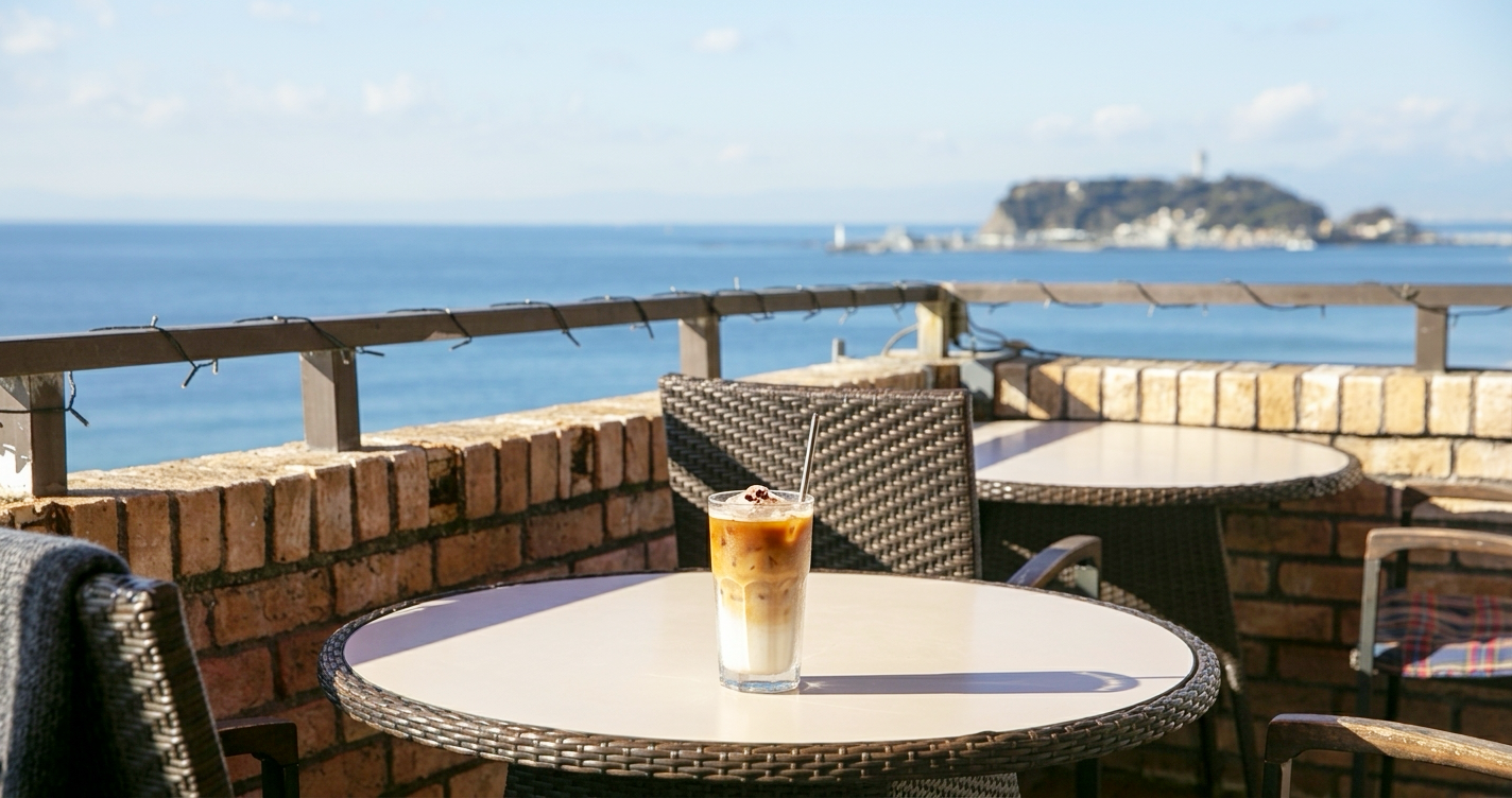 鎌倉の海の見えるカフェ